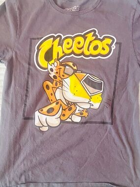 Cheetos Chester Cheetah Graphic T-Shirt Gray Size Small Snack Food Tee